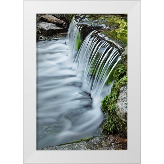 Jones, Adam 11x14 White Modern Wood Framed Museum Art Print Titled - Cascading water-Fern Spring-Yosemite National Park-California