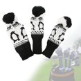 thumbnail image 4 of Cubiertas para la cabeza para golf Woods Driver 3 piezas, cubierta de punto con pompón para la cabeza para etiqueta numérica shamjiam Cubierta de la cabeza del palo de golf, 4 of 9