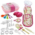 thumbnail image 2 of Aqestyerly Kids Chef Cooking Role Play Set,Baking and Kitchen Costume Toy Kit,Educational Pretend Play Cooking Accessories HWRETIE, 2 of 9