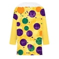 thumbnail image 3 of UPPADA Femmes T-Shirts à Manches 3/4 Mardi Gras Yall T-Shirts à Imprimé Floral Col Rond Blouse à devant Plissé Hauts d'Été Décontractés Chandail à Enfiler Haut Mode Fête Défilé Hauts pour Femmes Hauts à Manches 3/4 Économie, 3 of 5