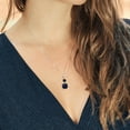 thumbnail image 3 of Gem Stone King 925 Sterling Silver Blue Sapphire and Black Sapphire Pendant Necklace for Women (5.75 Cttw, Gemstone September Birthstone, Cushion 10MM, Round 6MM), 3 of 4
