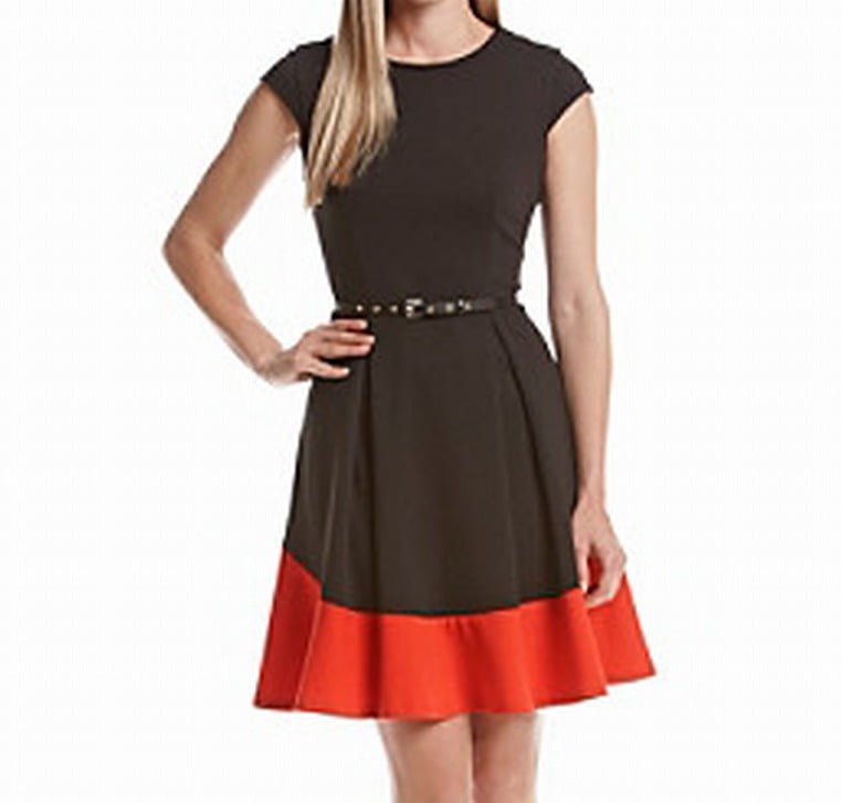 calvin klein black and red dress