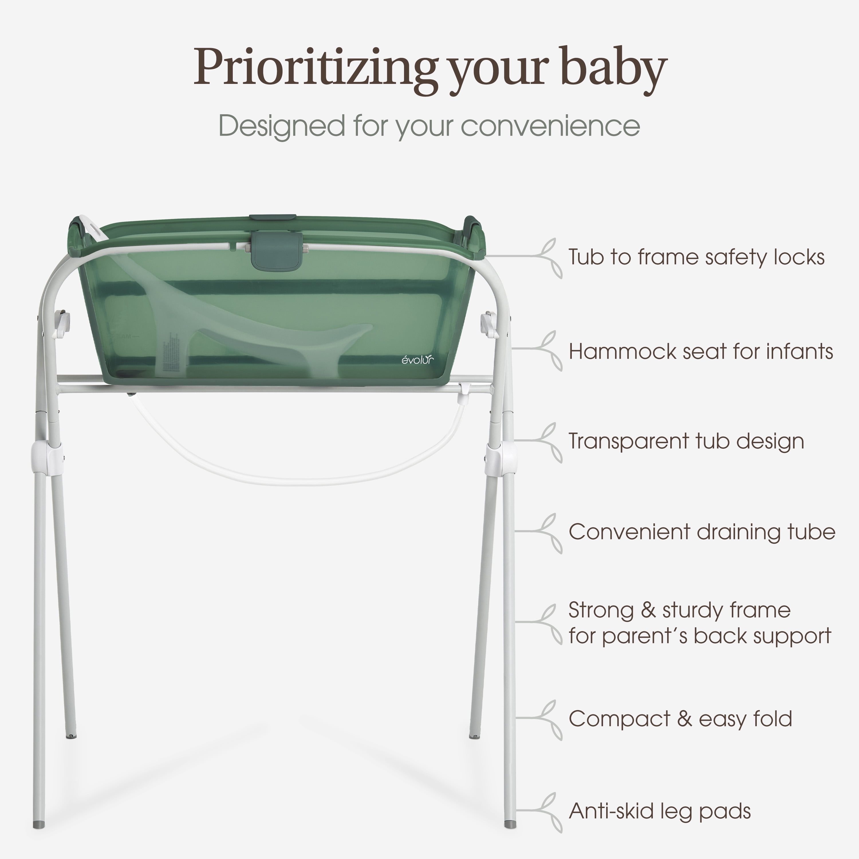 Evolur Supple Baby Spa Set, Green