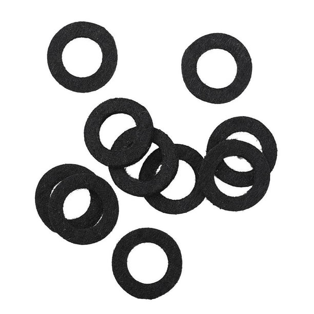 Arandelas de fieltro para tapa de válvula (juego de 10) para trompeta, corneta y trombón. Negro