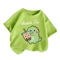 thumbnail image 3 of Bovxnpu Girls Short Sleeve T Shirts Undershirt Kids Summer Tops School Tee Summer Shirts For Kids Short Sleeve Graphic T-Shirt Round Neck And Boys T-Shirt Tee Casual, 3 of 6