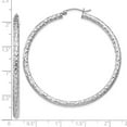 thumbnail image 2 of Sterling Silver Rhodium-plated Textured Hinged Hoop Earrings, 2 of 2