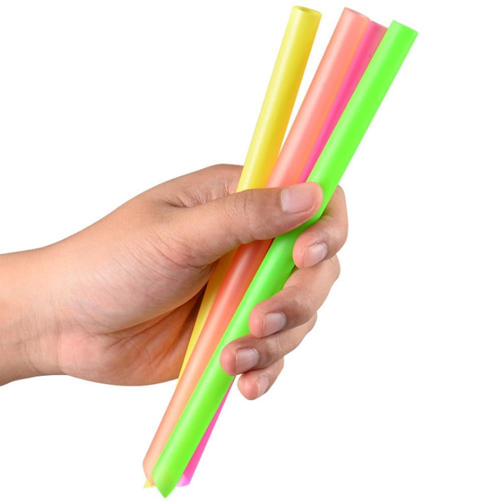 100 Pcs Disposable Smoothie Straws, 8 Inch Colorful Plastic Fat Straws for Tea Milkshake, Assorted Colors for Party Supplies, Individually Wrapped