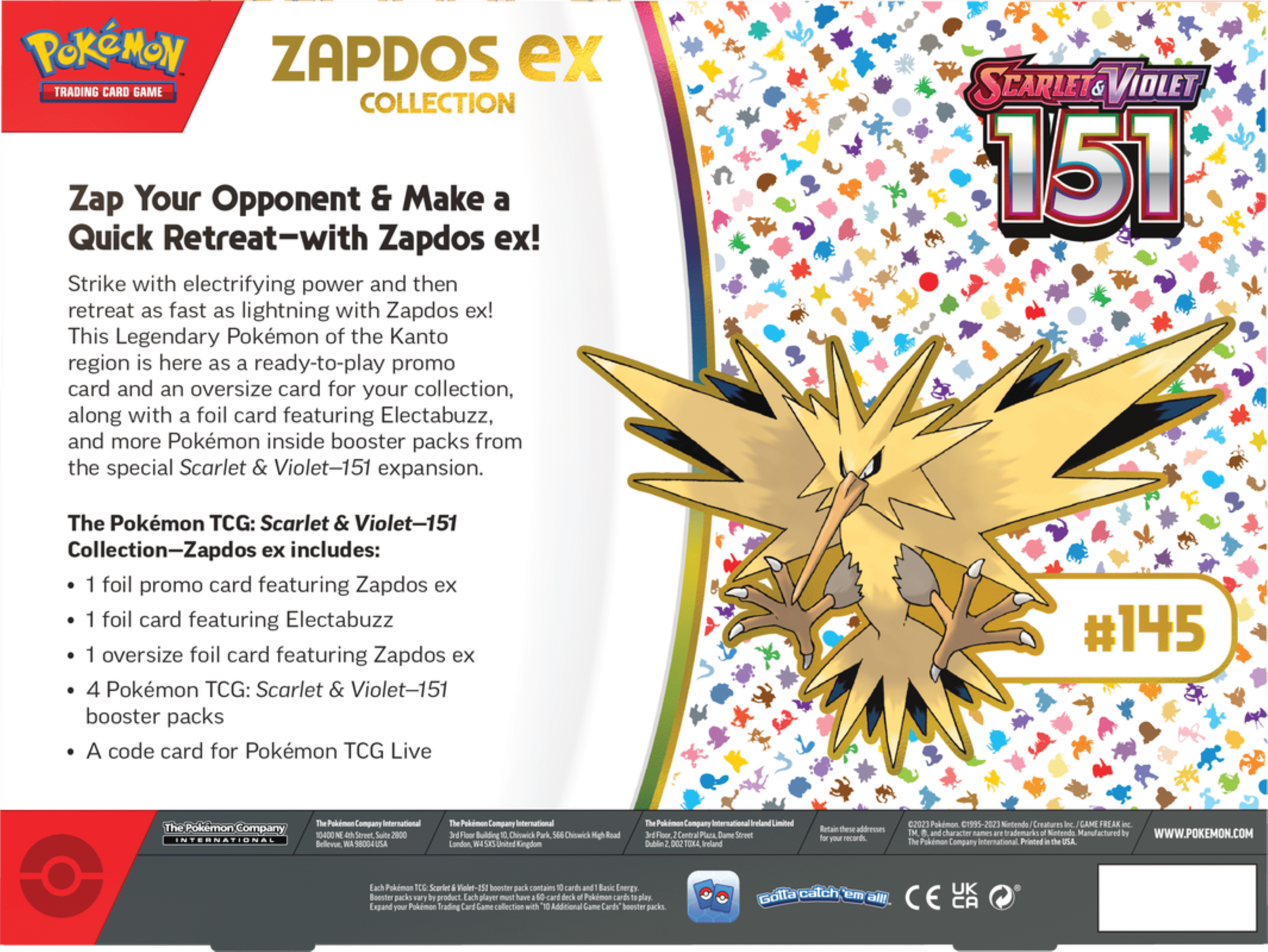 Scarlet & Violet Pokemon 151 Alakazam ex & Zapdos ex Set of 2 Collection  Boxes (ENGLISH, 4 Booster Packs, 3 Foil Promos & More!) 