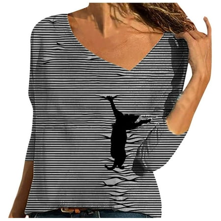 

HTNBO Tops for Women long Sleeve Casual Fall Going out Shirt Scrub New Trends