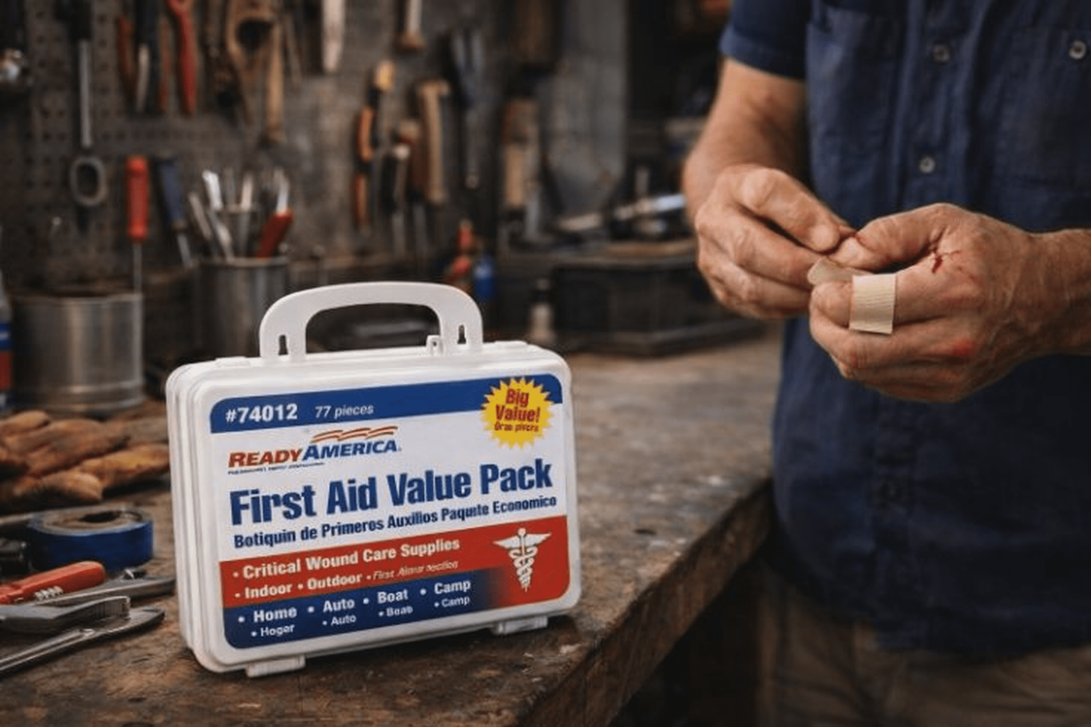 (2 pack) Ready America 77 Piece First Aid Kit Value Pack for Emergencies