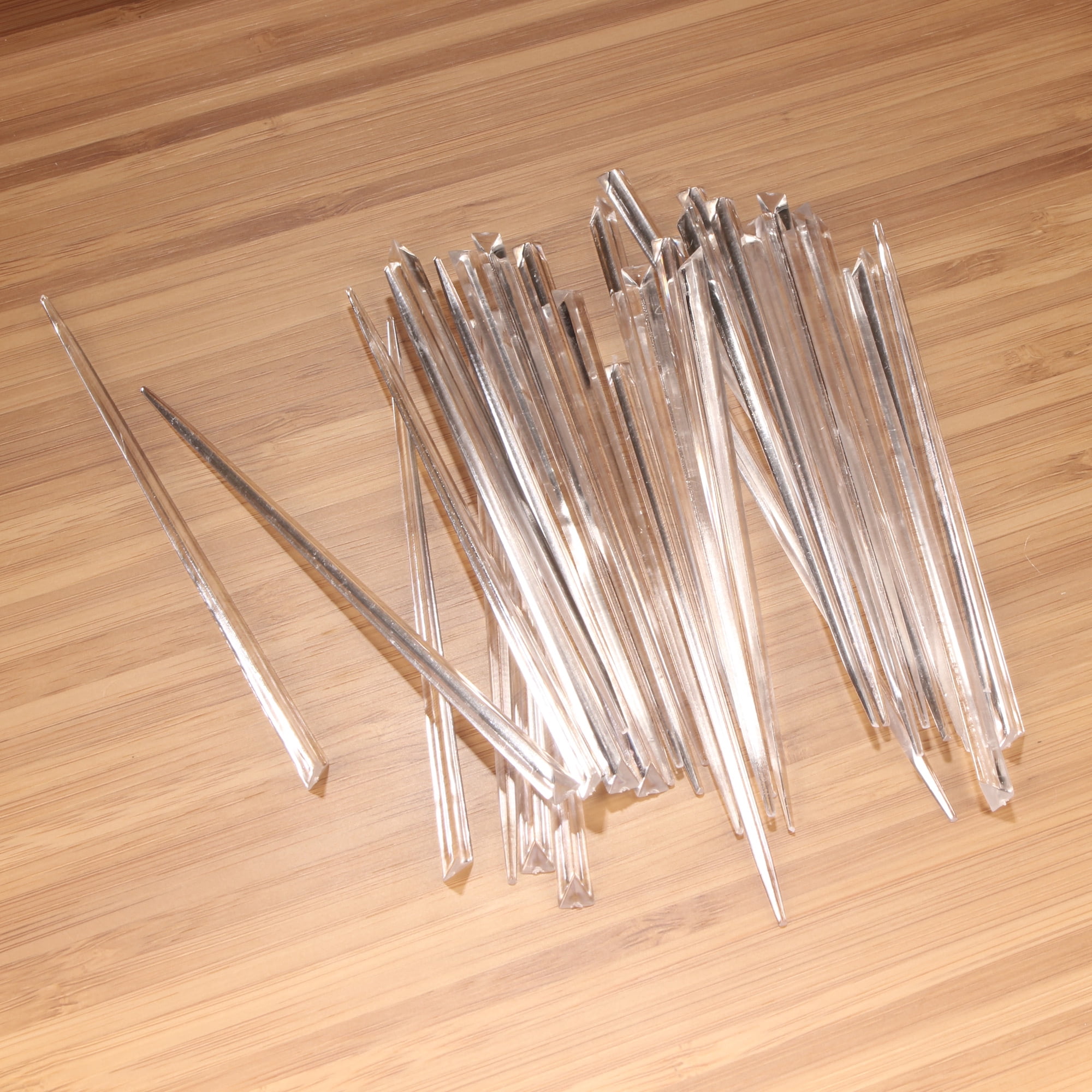 BambooMN Triangular Appetizer Cocktail Prism Picks - 3.9" (10cm) - Clear - 1,000 Pieces