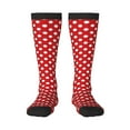 thumbnail image 1 of Wukai Chaussettes Longues à Pois Rouges pour Bas de Couleur Contrastée, Sport Entraînement Physique Adulte, Unisexe, 1 of 6