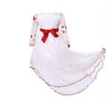 thumbnail image 2 of Little Girls Red White Floor Length Tail Layer Bridal Dress 7, 2 of 2