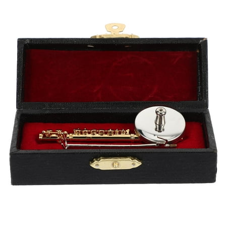 ROSENICE 1 Set Flute Instrument Model Golden Copper Mini Flute for Home and Office by Adult Collectors