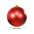 thumbnail image 3 of Matte Shatterproof Plastic Christmas Ornaments, Floral Tree Decor, Drilled Cap Hanging Ball for Holiday Decorating, Red Yellow Blue Silver Green, 20cm, 3 of 7