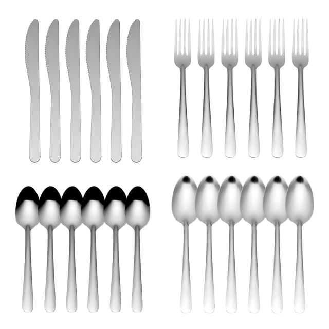 Juego De Cubiertos Acero Inoxidable Moven Modelo Casia 24 Piezas Para 6 Personas