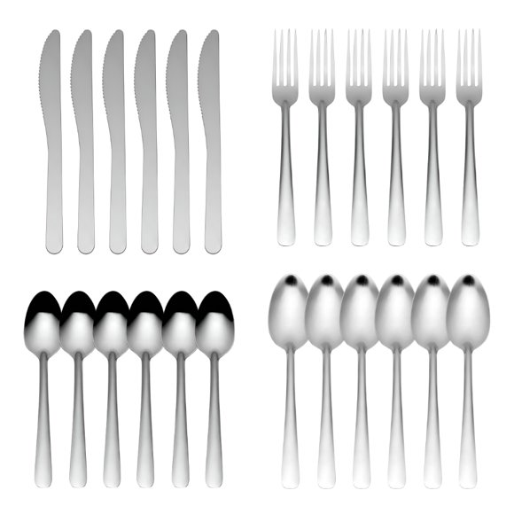 Juego De Cubiertos Acero Inoxidable Moven Modelo Casia 24 Piezas Para 6 Personas