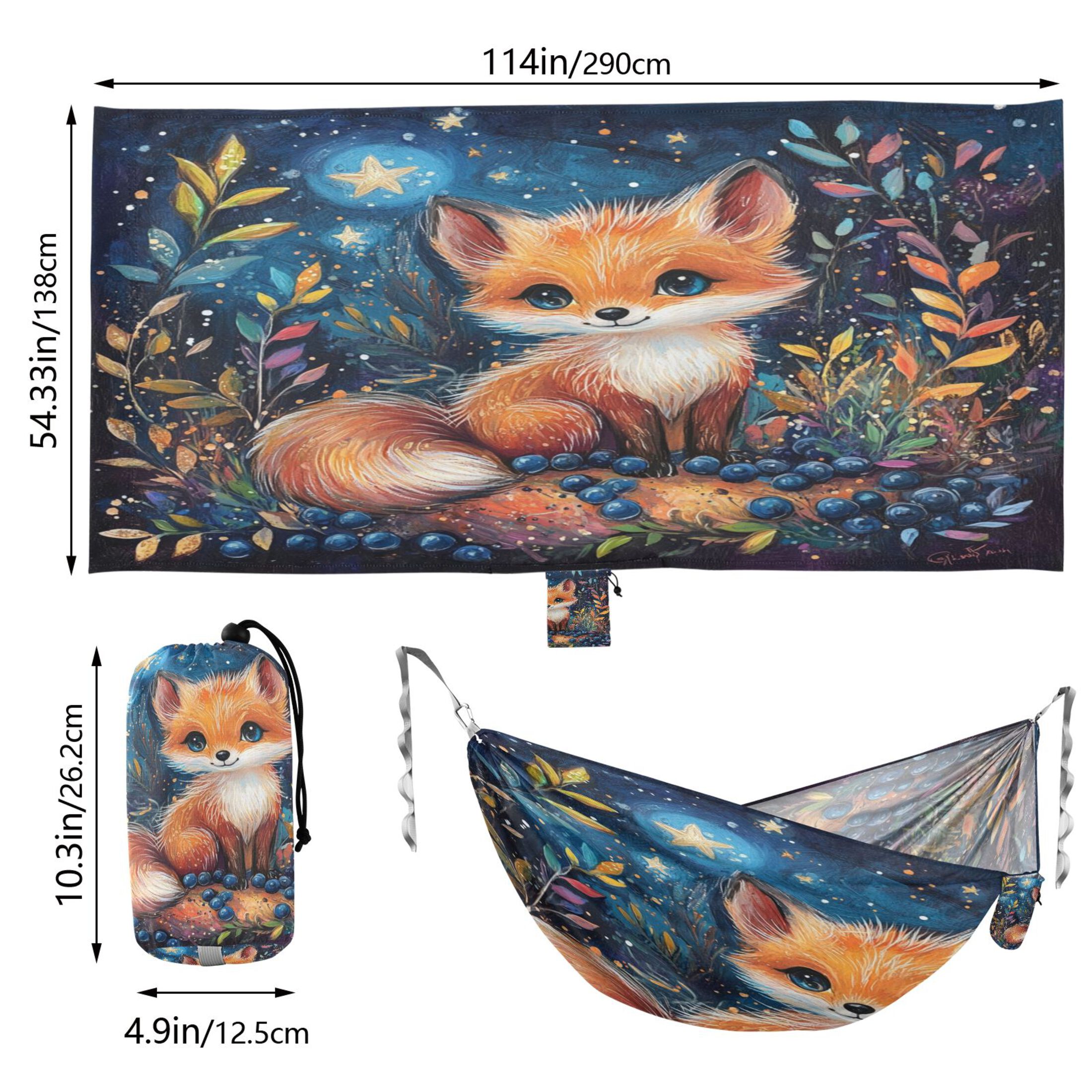 Hammock Camping Hammock Nylon Portable Hammock Travel Camping Hammock Cute Orange Fox