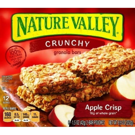 Nature Valley, Crunchy Granola Bars, Apple Crisp, 12-Count, 8.9oz Box (Pack of 4)