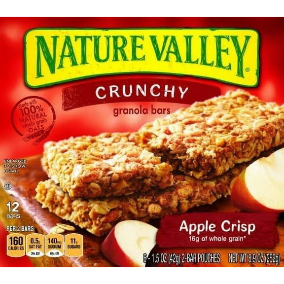 Nature Valley, Crunchy Granola Bars, Apple Crisp, 12-Count, 8.9oz Box (Pack of 4)
