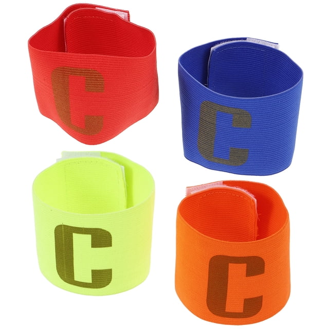 HEALEEP 4 Pcs Bandes Élastiques de Capitaine d'Équipe de Football Rouges Joueurs