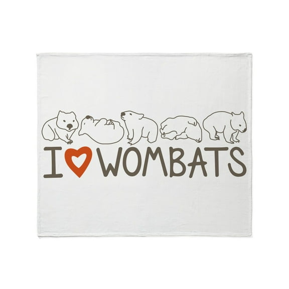 CafePress - I Heart Wombats Throw Blanket - Soft Fleece Throw Blanket, 50"x60" for All Ages