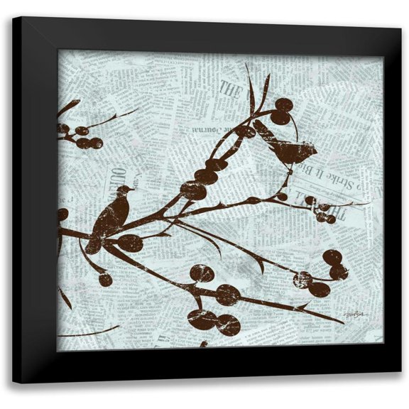 Stimson, Diane 12x12 Black Modern Framed Museum Art Print Titled - Bird Branches 2