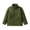 thumbnail image 3 of fatyb Kids Fleece Jacket with Pockets Full Zip Stand Collar Outerwear Casual Warm Coat for Boys Girls, 3 of 5