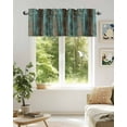 thumbnail image 6 of Teal Wood Grain Valances for Windows Farmhouse Board Retro Vintage Strip Valance Rod Pocket Light Filtering Short Window Treatments Curtains for Kitchen Bathroom Living Room Bedroom, 60 x 18 Inch, 6 of 7