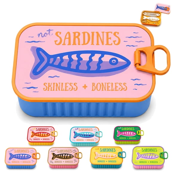 Sardine Can Jewelry Travel Case, with Fish Bone Chain Organizer, for Earrings, Necklaces and Rings Portable