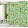 thumbnail image 5 of Ambesonne Fishing Theme Shower Curtain, Angling and Camping, 69"Wx70"L, Pastel Green Multicolor, 5 of 5
