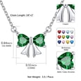 thumbnail image 4 of FindChic Bow Necklace for Women, Synthetic Emerald Birthstone Necklaces Bow Heart Cubic Zirconia Pendant Birthday Mothers Day Jewelry Gifts Her Wife Lady Adults Ideas, 4 of 9