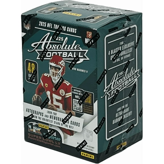 Panini 2025 Absolute Football Trading Card Blaster Box (Find 4 Green Paralles Per Blaster Box)