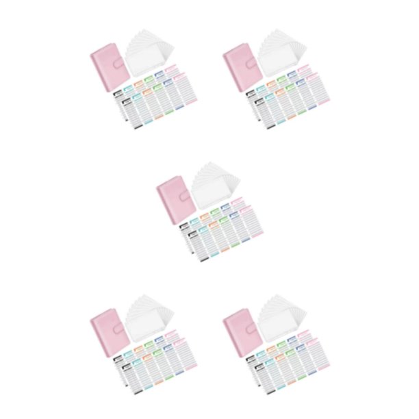 Sidaley Carpeta de cuaderno de cuero de PU Bolsillos de carpeta transparentes Sobre de presupuesto Rosa Type2 NO2