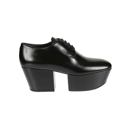 Prada Woman Leather Platform Loafers Black Sizes IT 34-50 2/3