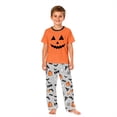 thumbnail image 4 of Grblisyd Halloween Family Matching Pajamas Sets Pumpkin Print Short Sleeve Top & Pants Two Piece Set Sleepwear Pjs, 4 of 8