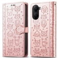 thumbnail image 4 of Étui à Rabat pour FOXDOCK Xiaomi Poco X7 Pro, Étui à Rabat en Cuir PU Gaufré Chat et Chien avec Fentes pour Cartes, Support, 4 of 6