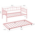 thumbnail image 2 of Yeshouse cama de metal con nido, dos camas individuales con cama abatible, soporte de acero, sin box spring, ideal para sala, apartamento o espacios pequeños, 2 of 9