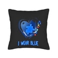 thumbnail image 4 of Set of 2 18x18in Throw Pillow Covers with Heart-Shaped Blue Puzzle Piece Design Colorful Stars Perfect for Couch Bed or Car, 4 of 8