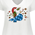thumbnail image 4 of Inktastic Cute Christmas Unicorn with Cookies Women's Plus Size V-Neck T-Shirt, 4 of 5