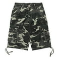 thumbnail image 3 of Mens Pants Cargo Shorts Buttons Knee Length Multi Pockets Camouflage Streetwear Casual Pants for Men, 3 of 3
