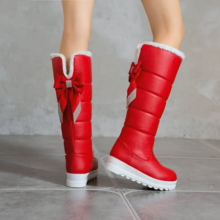 

Winter College Style Women s Boots Snow Boots Cotton Boots Bowknot Rhinestone Platform High Boots