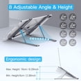 thumbnail image 2 of Support Ordinateur Portable, Support Ordinateur Portable Pliable avec 8 Niveaux Réglables, Refroidisseur en Aluminium Ventilé Ergonomique Compatible avec MacBook, Dell XPS, HP, Lenovo, Tablette, Téléphone, 2 of 8