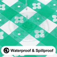thumbnail image 3 of TRAHOO-Rectangle Picnic Table Cloth, Waterproof Elastic Fitted Outdoor Table Covers for 4 Foot Tables, Flannel Backed Plastic Vinyl Tablecloths for Camping, Dining and Indoor (30"x48", White & Green), 3 of 4