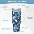 thumbnail image 5 of Uemuo Blue and White Butterflies Print 40oz Ice Bully With Handle And Straw Stainless Steel Vacuum Insulated Cup And 2 In 1 Straw Lid Insulated Travel Tumbler, 5 of 8