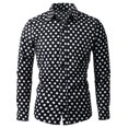 thumbnail image 1 of Camisas de hombre con lunares, manlarga, corte ajustado, estampado, camicon botones Negro 46, 1 of 7