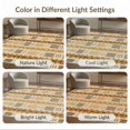 thumbnail image 7 of ODIKA 6'x9' Beige Ochre Geometric Tufted Contemporary Washable Area Rug Modern Grid Block Motif With Diamond Accents Striped Abstract Non-Slip, Easy Care, for Family Room, Living Mater Bedroom, 7 of 7