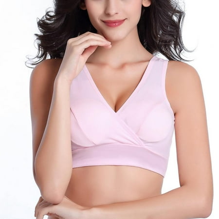 

Women s Nursing Bra Wire Free Sleep Bra Tank for Breastfeeding Maternity Wide Shoulder Straps Bra