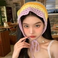 thumbnail image 5 of Creative Gift Multicolor Headscarf Hat Hair Accessories Little Daisy Crochet Triangle Headscarf Hair Band Triangular Turban Scarf Knitting Flower Headband 6, 5 of 8