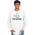 thumbnail image 4 of Cute Cartoon Lovers His Hers Set Men's Big & Tall Long Sleeve Graphic Tee Brisco Brands 2X, 4 of 6